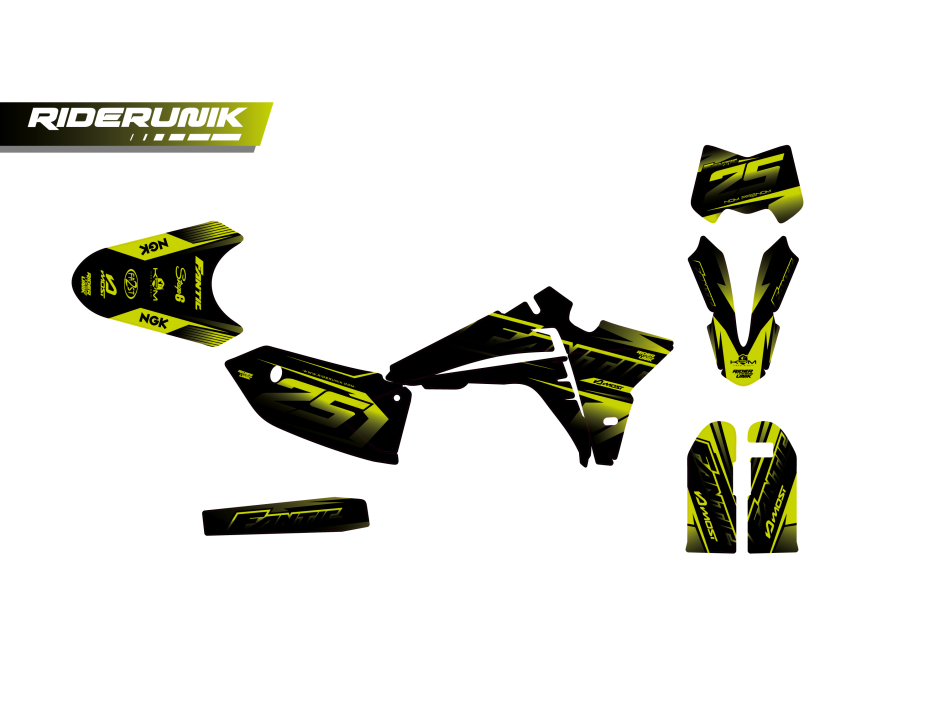 Kit déco complet RiderUnik FANTIC 50 EVO YELLOW 2