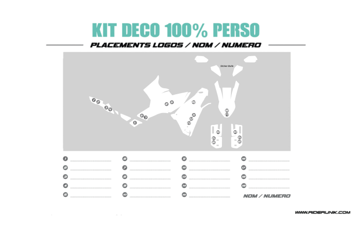 KIT DECO CF MOTO 450 MT 100% PERSONNALISE