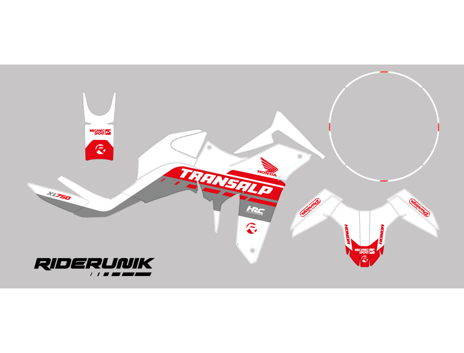 KIT DECO HONDA XL 750 TRANSALP INAYA BLANC ROUGE 2