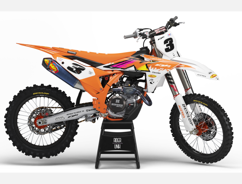 KIT DECO MOTOCROSS KTM CLIFF WHITE ORANGE 1