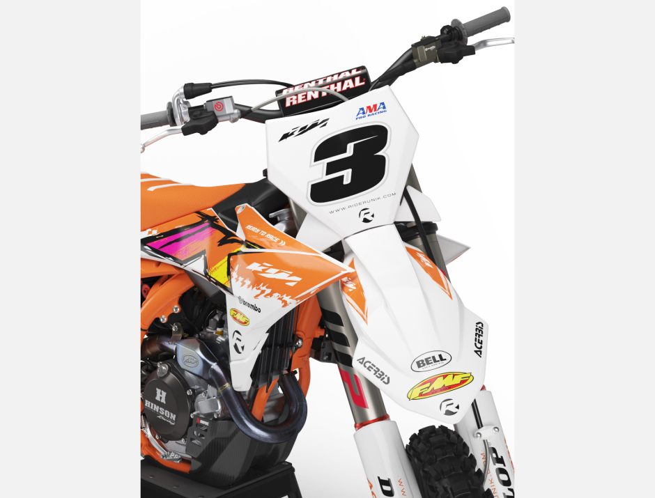 KIT DECO MOTOCROSS KTM CLIFF WHITE ORANGE 3