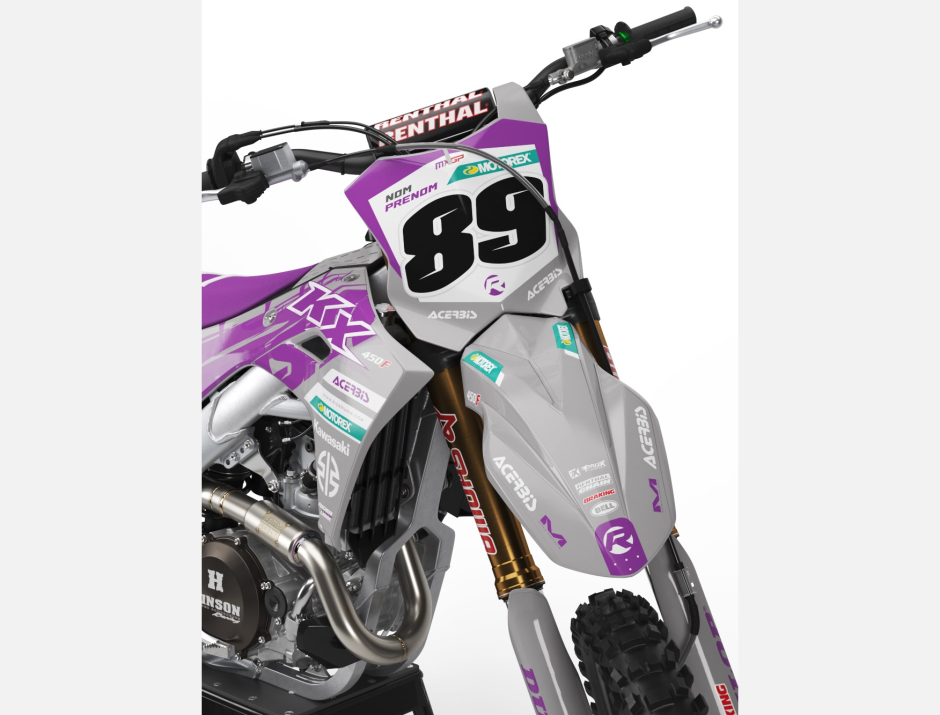 KIT DECO MOTOCROSS KAWASAKI KX/KXF LOOK PURPLE 3