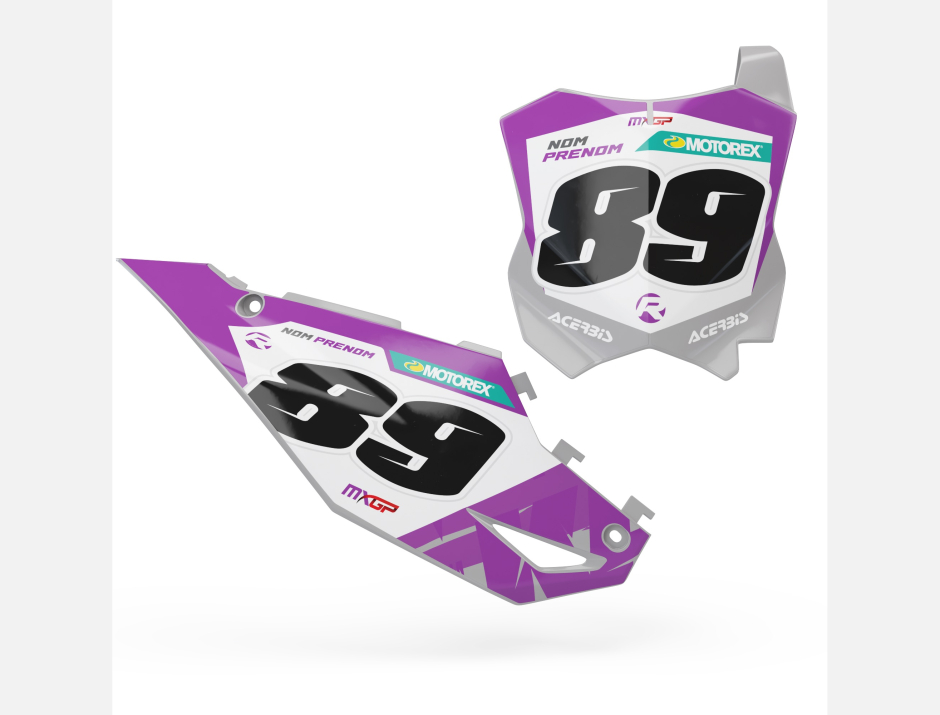 KIT DECO FONDS DE PLAQUES KAWASAKI LOOK PURPLE 1