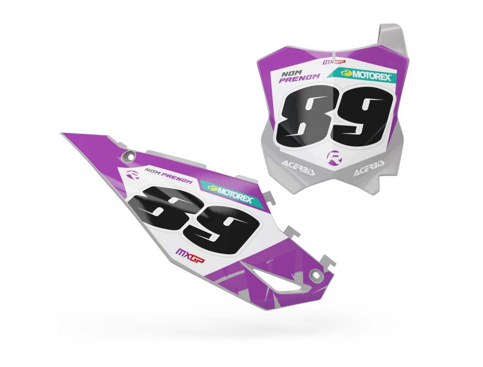 KIT DECO FONDS DE PLAQUES KAWASAKI LOOK PURPLE 1