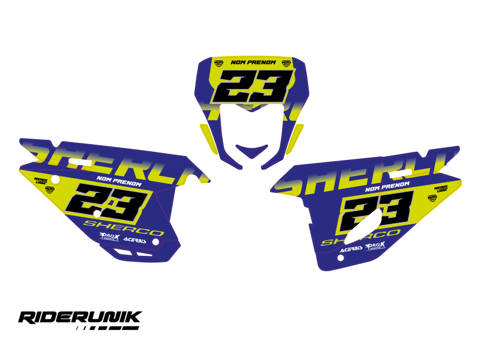 KIT DECO FONDS DE PLAQUES SHERCO HARD BLUE 2