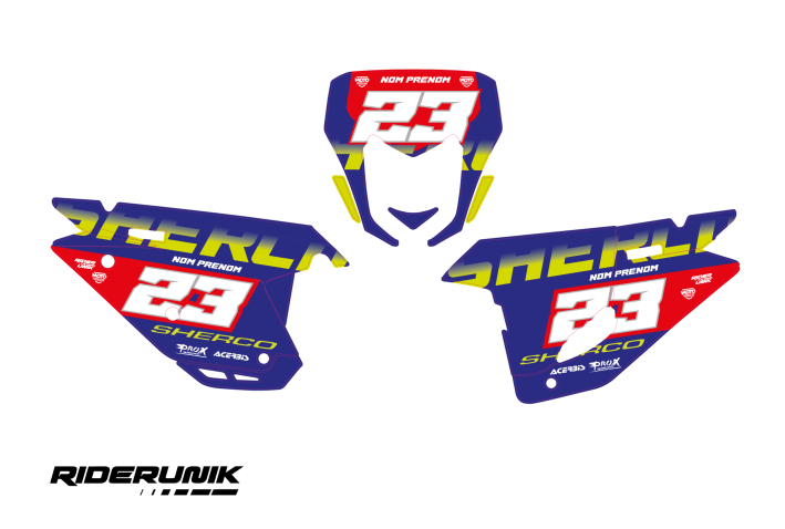 KIT DECO FONDS DE PLAQUES SHERCO HARD BLUE