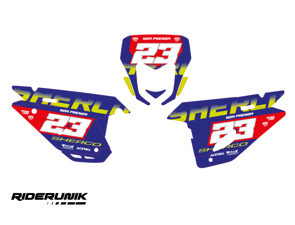 KIT DECO FONDS DE PLAQUES SHERCO HARD BLUE 1