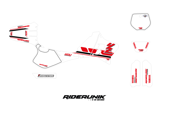 KIT DECO MOTOCROSS YZ VINTAGE SOFT ROUGE